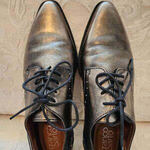Franco Sarto Devoted Leather Oxfords Gold/Pewter (Metalic) Size 8M